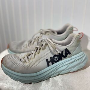 Hoka One One Rincon 3 Women’s 8B White Blue Glow Running Shoes Cushioned Trainer
